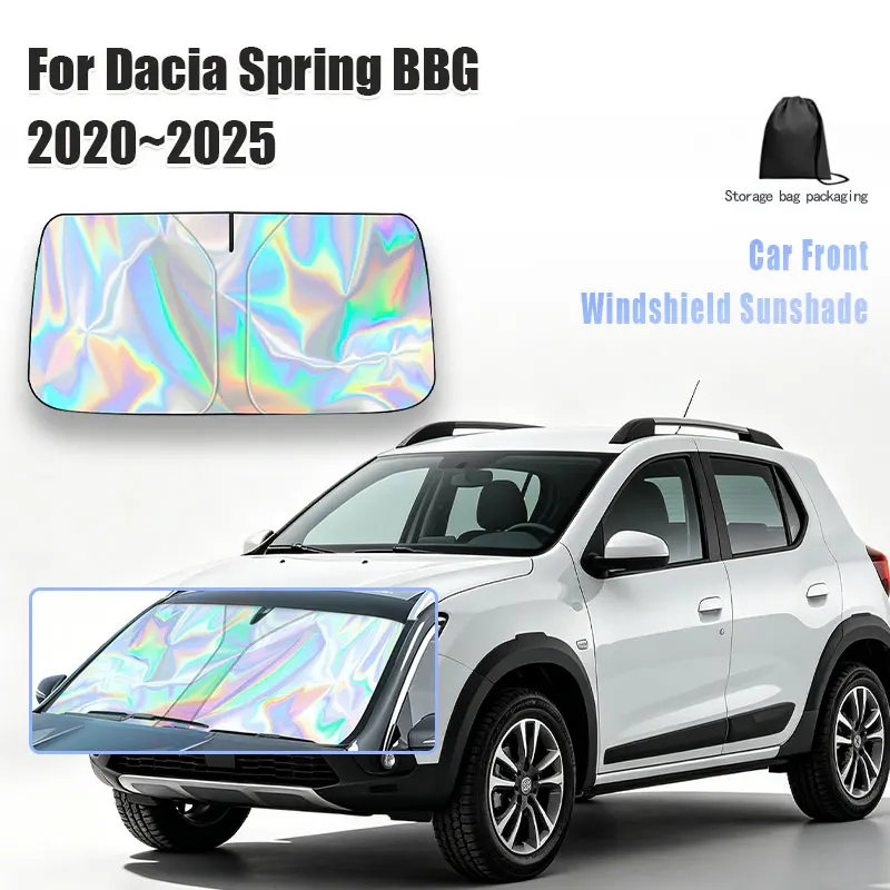 For Dacia Spring BBG 2020-2025 Car Front Window Sun Visor Blocks UV Reflective Parasol Sunshade Protector Cover