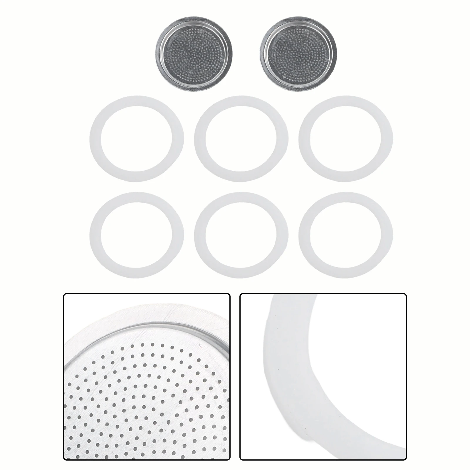 

Упрощуйте свой процесс приготовления эспрессо с помощью этого полного комплекта из двух фильтров и шести прокладок для горшков Moka.