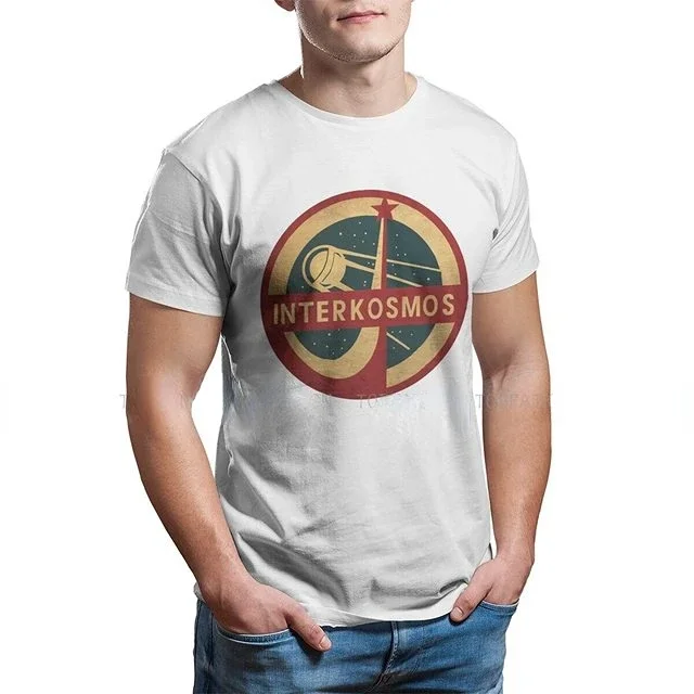 Russian USSR CCCP Classic T Shirt Vintage Interkosmos Space Program Sputnik Satellite Distinctive Homme Cotton Shirt Funny Tops