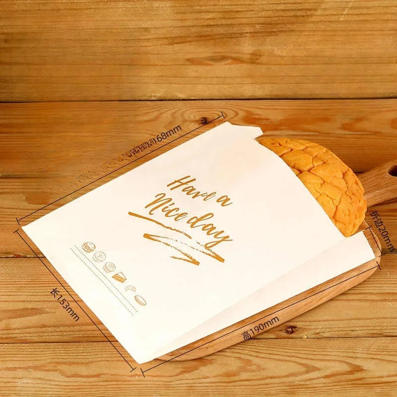 100pcs Kraft Oil Proof Paper Bag for Sandwich Donut Bread Party Wrapping French Fries Hamburger Packaging Bag Eco Friendly view 5