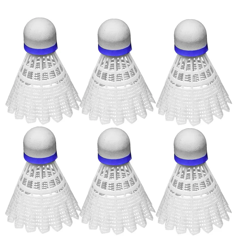 

6Pcs Premium Plastic Shuttlecock Badminton Training Balls with Rounded Cork Tip Excellent Elasticity Durability for Beginners