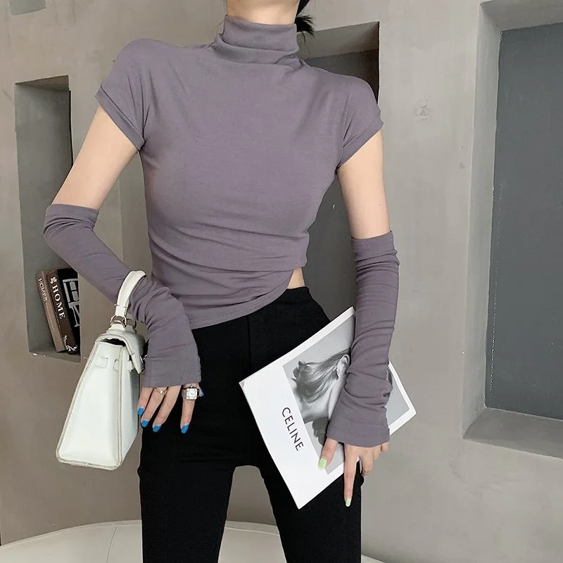 انفصال كم تي شيرت المرأة اليابانية خمر الملابس الربيع مستوحاة الباليه مطوي مطابقة عيد ميلاد الملابس الجمالية Ins #4