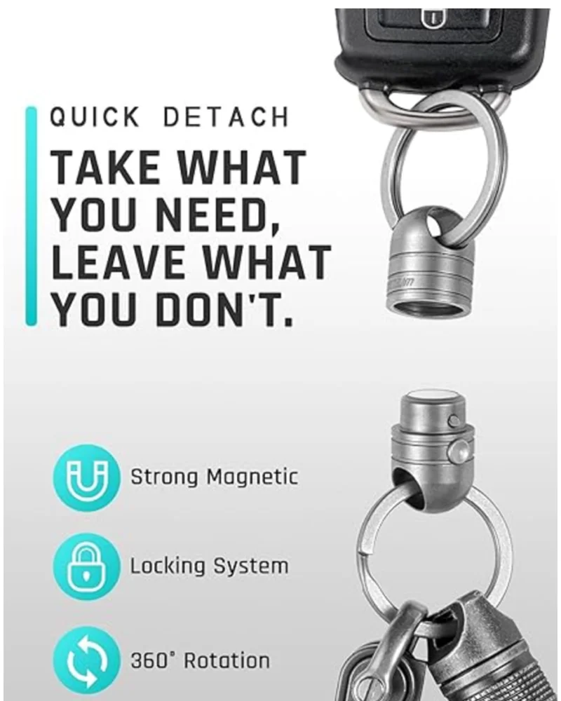 Титановый магнитный быстроразъемный брелок TISUR, титановый съемный вращающийся разъем для ключей, магнитный держатель для ключей