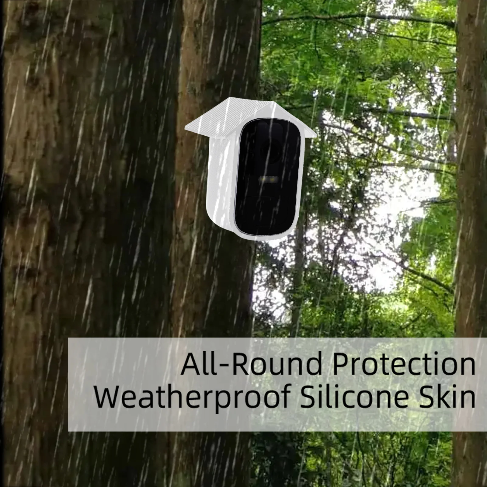 Funda de silicona impermeable para cámara de seguridad al aire libre, cubierta protectora resistente a los rayos UV, antiarañazos, para EufyCam 2C, blanco y negro