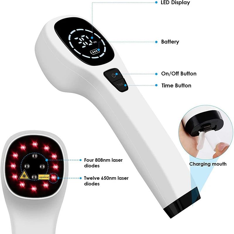 600 W Heim-Lasertherapiegerät zur Linderung von Knieschmerzen, Arthritis, Tennisbogen, Handphysiotherapie, LLLT-Physiotherapie