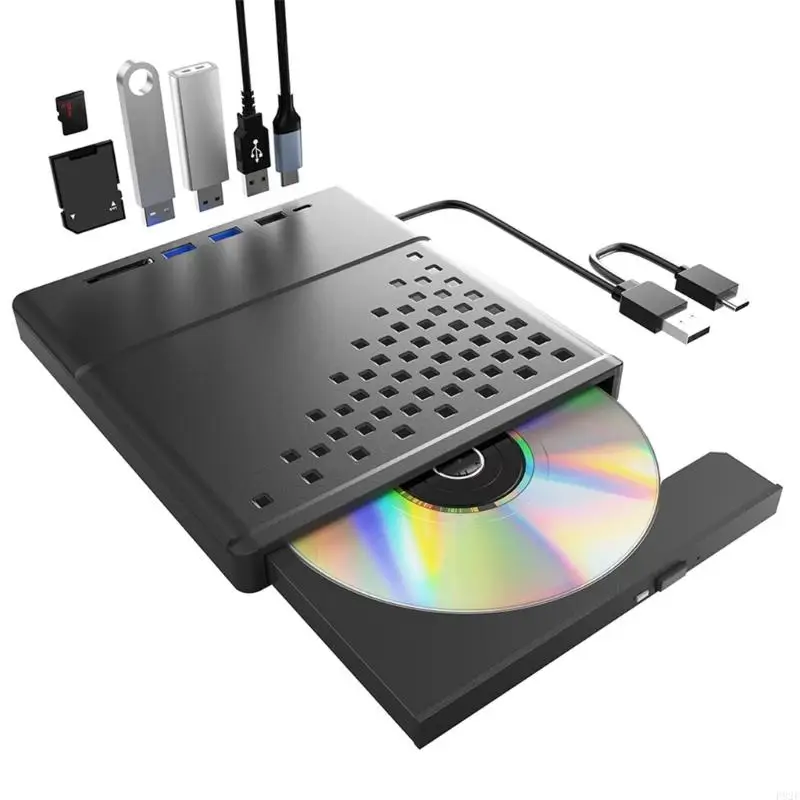Picture 4: NEW External DVDs Writer and Reader, USB3.0 2.0 and Type C DVDs Player Opticals Drives Burners for Laptops and Desktop