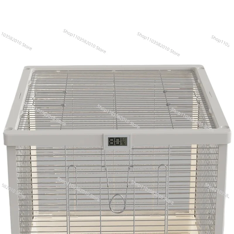 Stainless Steel Luxury Square Bird Cage, Horizontal Wire Upgrade for Tiger Peony Black Bird