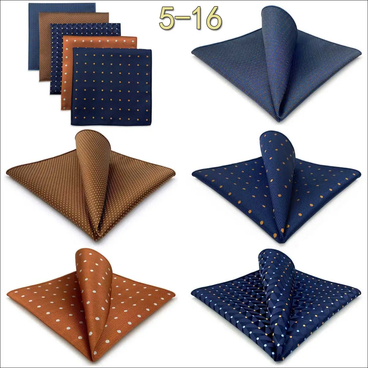 5-teiliges Herren-Einstecktuch-Set, verschiedene Einstecktücher, mehrere Stile, Paisley- und Blumenmuster, Anzug, groß, 32 cm, Business-Accessoires – Detail 15