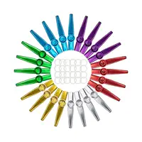 24 piezas de Kazoos de metal para flauta bucal principiante para guitarra compañero de ukelele
