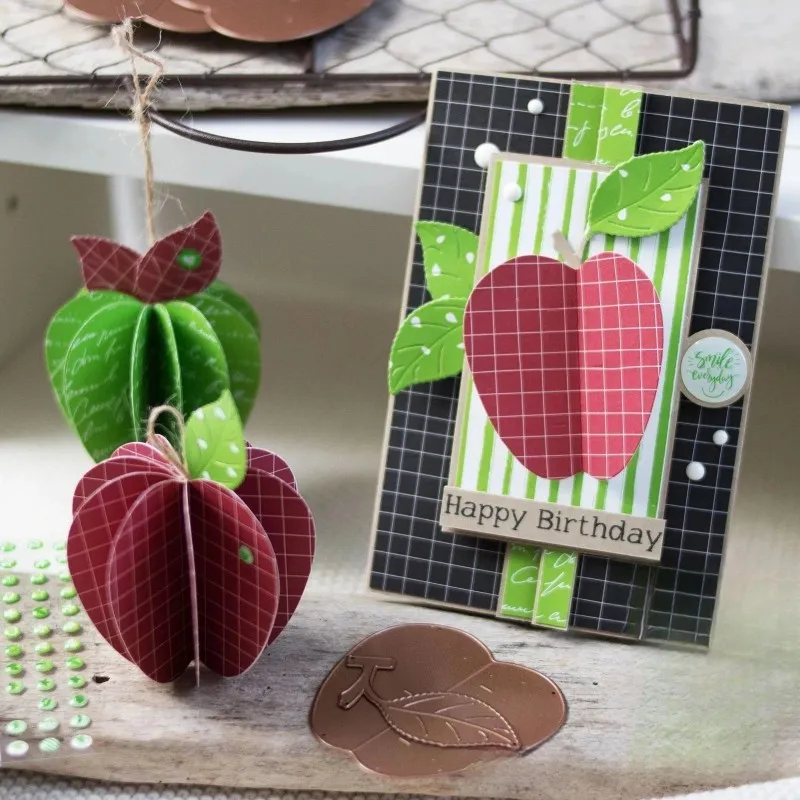 Piggy Craft metal cutting dies cut die mold 3D Folded apple flower Scrapbook paper craft knife mold blade punch stencils dies view 5