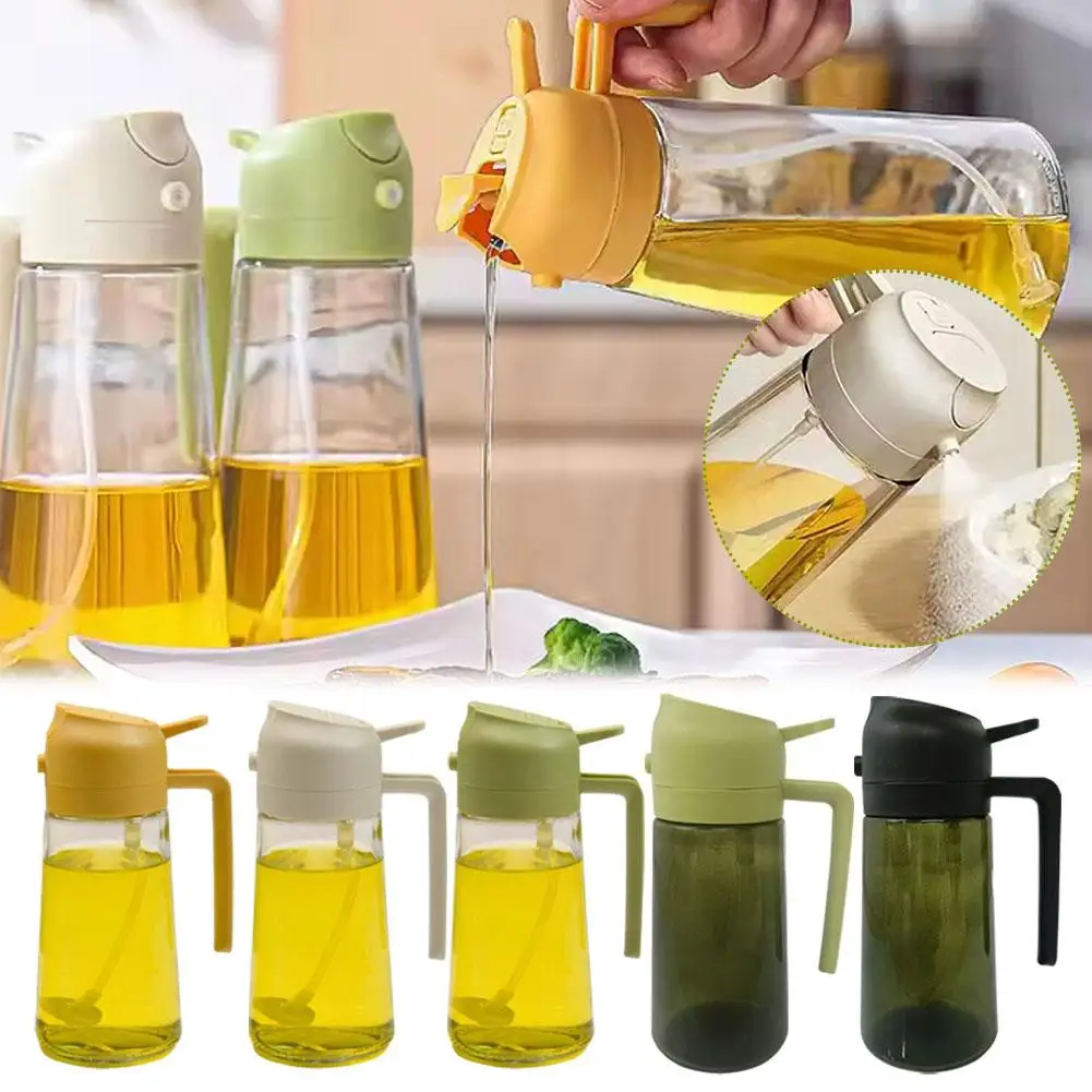 475/600 ml Oil Spray Bottle Kitchen BBQ Cooking Dispenser Soy Sauce Containers Sprayer Vinegar Seasoning Baking Empty Campi Q0V3