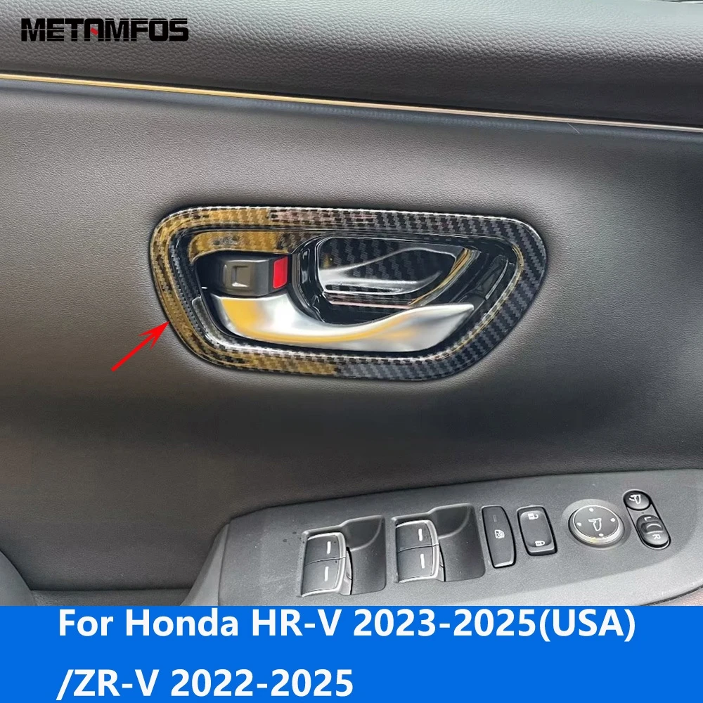 

Внутренняя дверная ручка, чаша, накладка для Honda HR-V 2023-2025 ZR-V 2022-2025, наклейка на рамку из углеродного волокна, аксессуары, Стайлинг автомобиля