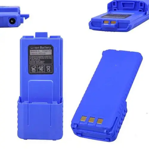 2 pezzi blu nuovo pacco batteria agli ioni di litio 7.4V 3800mAH per Radio Walkie Talkie BaoFeng UV-5R Radio bidirezionale