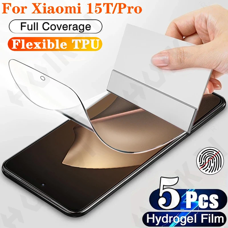 

5 Pcs Hydrogel Film Screen Protector For Xiaomi 15T Pro 14T Note 14 13 Pro Plus 15C 14C 4G 5G Pro Screen Protector Film