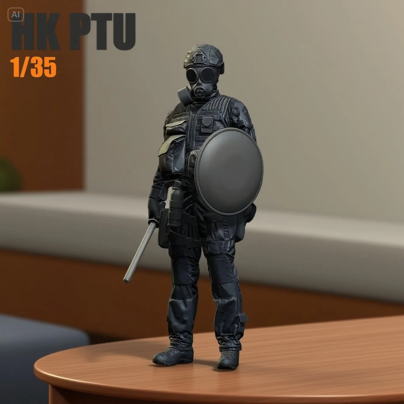 

WNGG оригинальная 1/35 смоляная солдатская маска Гонконгской полиции, бесцветная самособранная (печать 3D) A4-1