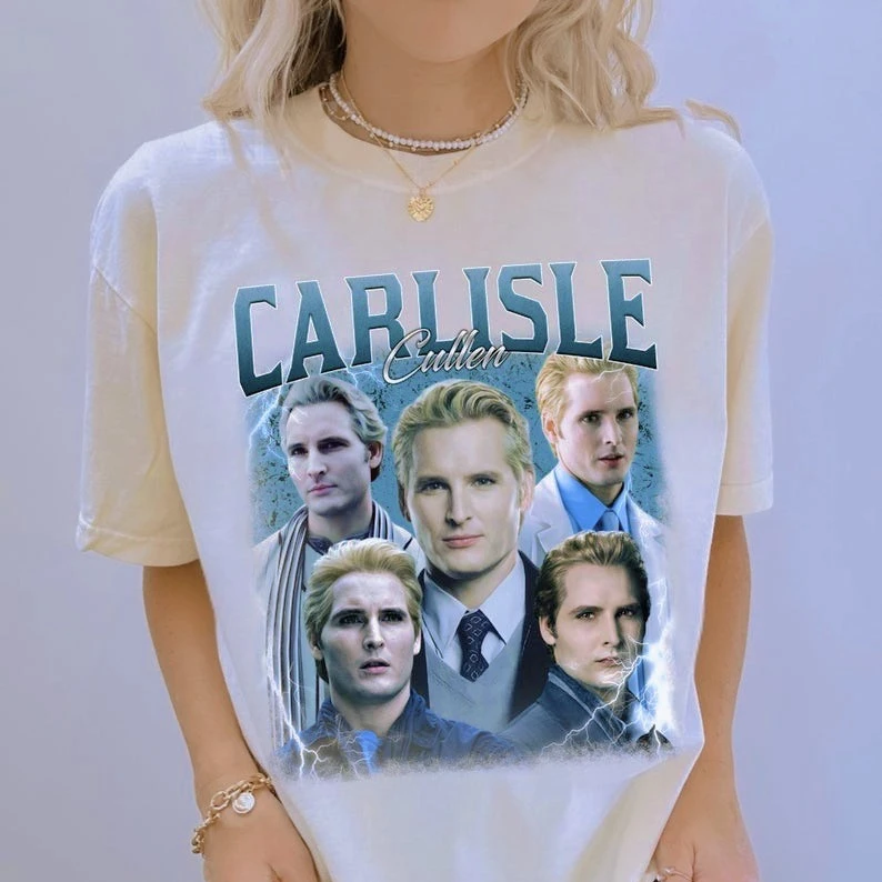 Retro Carlisle Cullen Print Cotton Short Sleeves T-Shirt Graphic Print Unisex Retro 90's Fans Homage Sweatshirt Men Women Tops