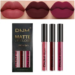 3pcs/set Liquid Lipsticks Waterproof Long Lasting Cosmetic Red Blue Purple Matte Lip Gloss Nude Lip Tint Stain Makeup