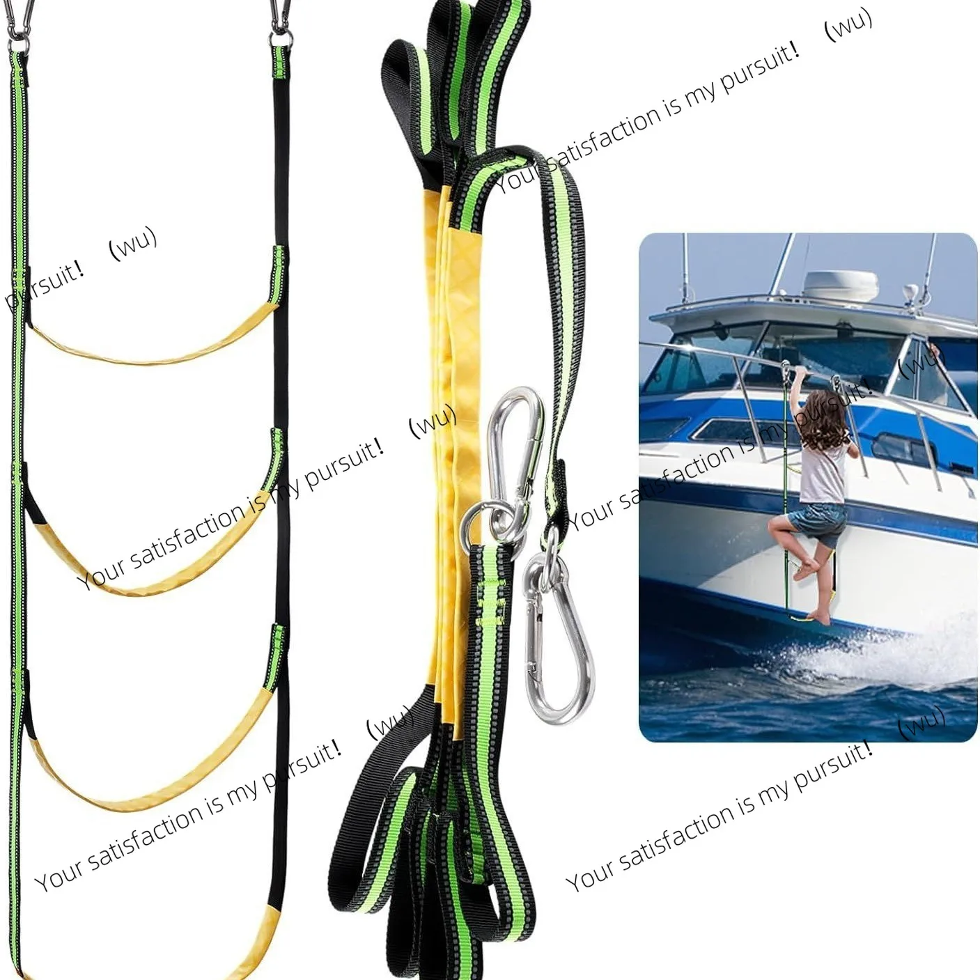 New rubber boat special boarding soft ladder inflatable boat launching folding hanging ladder yacht side soft