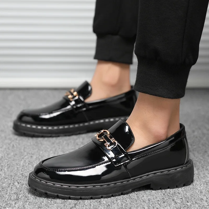 Fashion Men Casual Leather Shoes New One Step Leather Shoes Men Low Key Simple Fashion Student Leather Shoes