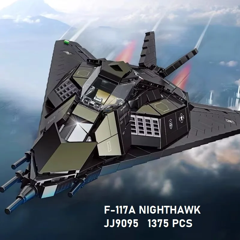 

1375pcs WW2 Military Army Avion Plane Jet F-117A Nighthawk Fighter Warplane Sets Aircraft Models Building Blocks MOC Bricks Toys