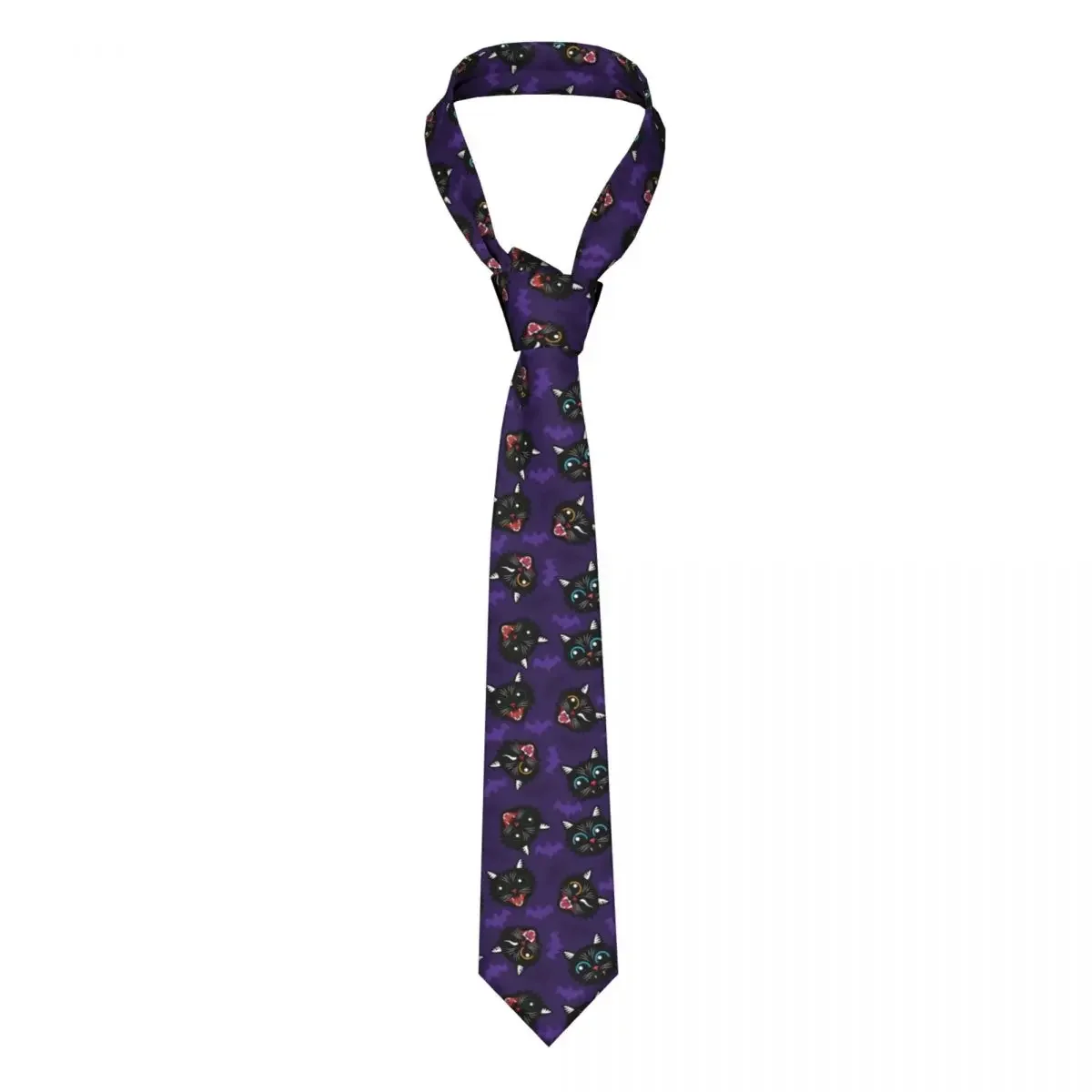 

Black Cats And Bats Tie For Men Women Necktie Clothing Accessories