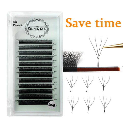 Imagen 2 del producto Extensión de pestañas 4D W 5D 3D Rusia volumen W pestañas esponjosas prefabricadas Fans trébol visón pestañas postizas Dolly pestañas híbridas 3D Cilios