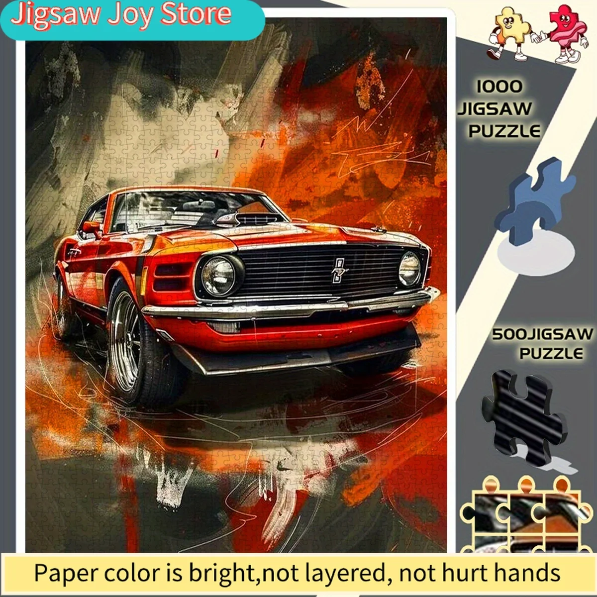 

500/1000 элементов Красный классический пазл-головоломка с граффити в стиле мускулистых мотивов без рамки - Идеально для любителей - Бумажный пазл - Развивающая игра