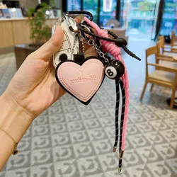 Fashion Creative Lucky Billiard Black No.8 Ball Key Chain Weaving Colorful Rope Bag Hanging Trendy Bag Hanging Jewelry Gift