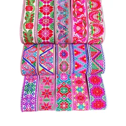 Geometric Jacquard Embroidered Ribbons, Floral Webbing Trim, DIY Decoration, 6.8m/Roll