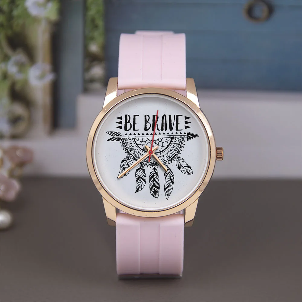 นาฬิกา Arrow Cool Gift ขนาด 45/38 มม. สีโรสโกลด์ ลายขนนก ตัวเรือนสีดำเงิน ระบบควอตซ์ สายโลหะผสม สายซิลิโคนและหนัง