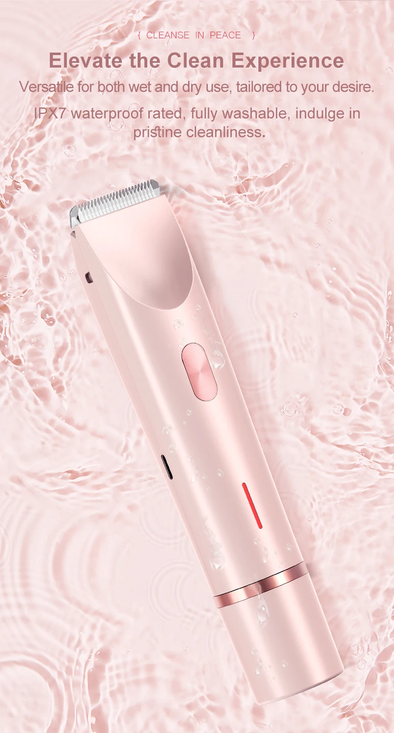 2-in-1-Elektrorasierer für Damen, Bikini-Trimmer, Gesichtsrasierer, Haarentfernung für Achselhöhlen, Beine, Damen-Körpertrimmer, wasserdicht, schmerzlos – Detail 7
