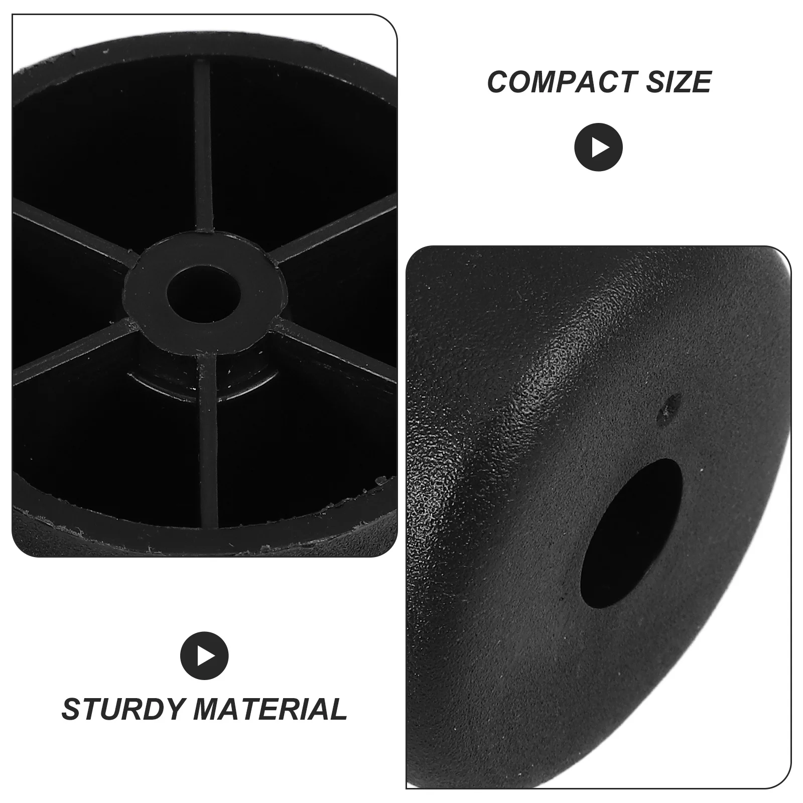 4 Stück schwarze Kunststoff-Sofabeine, runde konische Ersatz-Möbelbeine für Couch, Schrank, Stuhl, Tisch, Bett, Erhöhung, Kunststoff-Tischfüße