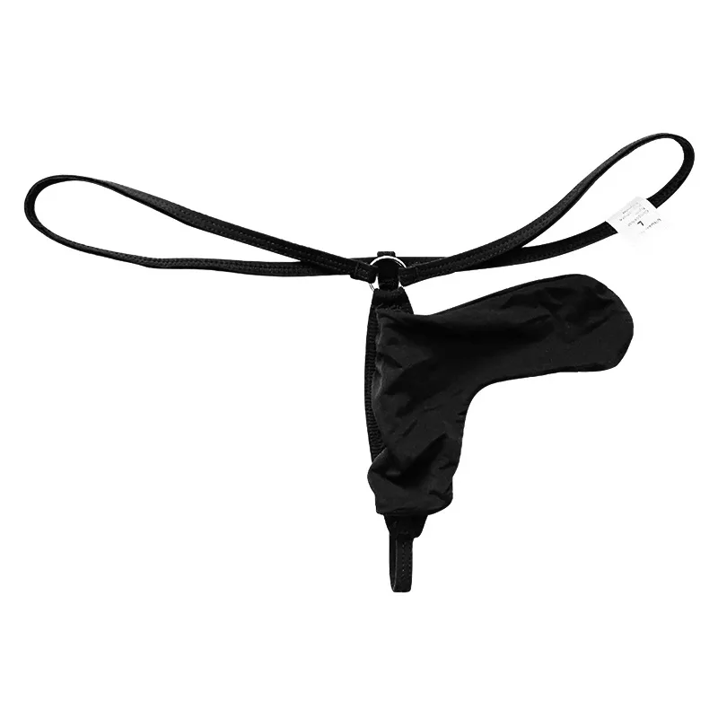 

Men Elephant Trunk Ice Silk Thong Low Waist Ultra Thin Strap T-Back Underwear W102