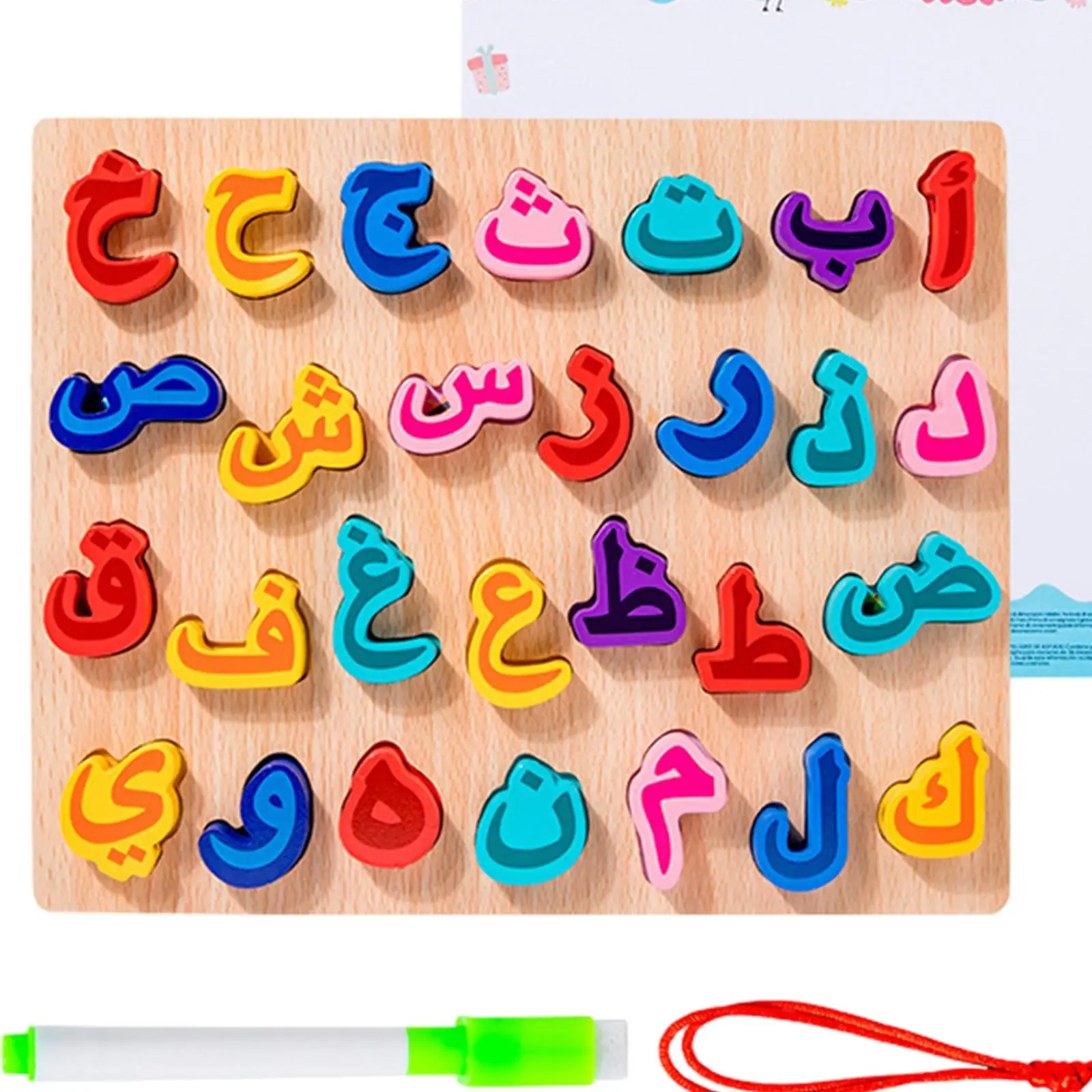 Arabic Blocks Preschool Educational Toy Child Gifts Colorful Appearance for Toddlers Holiday Gift Spelling Letter Blocks