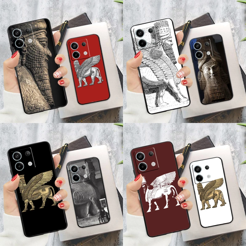 Lamassu Assyrian Winged Lion Case For Xiaomi Redmi Note 14 12 11 9 10 13 Pro 9S 10S 11S 12S Redmi 14C 10C 12C 13C Cover