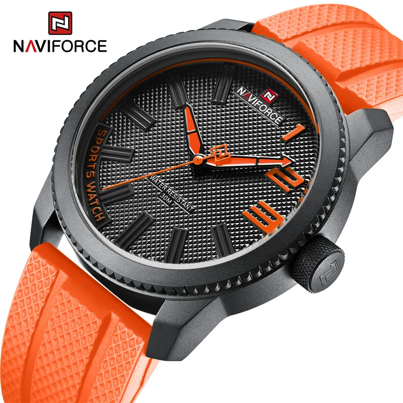 NAVIFORCE Top Luxury Brand Quartz Watch Men Silicone Strap Military Watches 30ATM Waterproof Wristwatch Relogio Masculino 2022