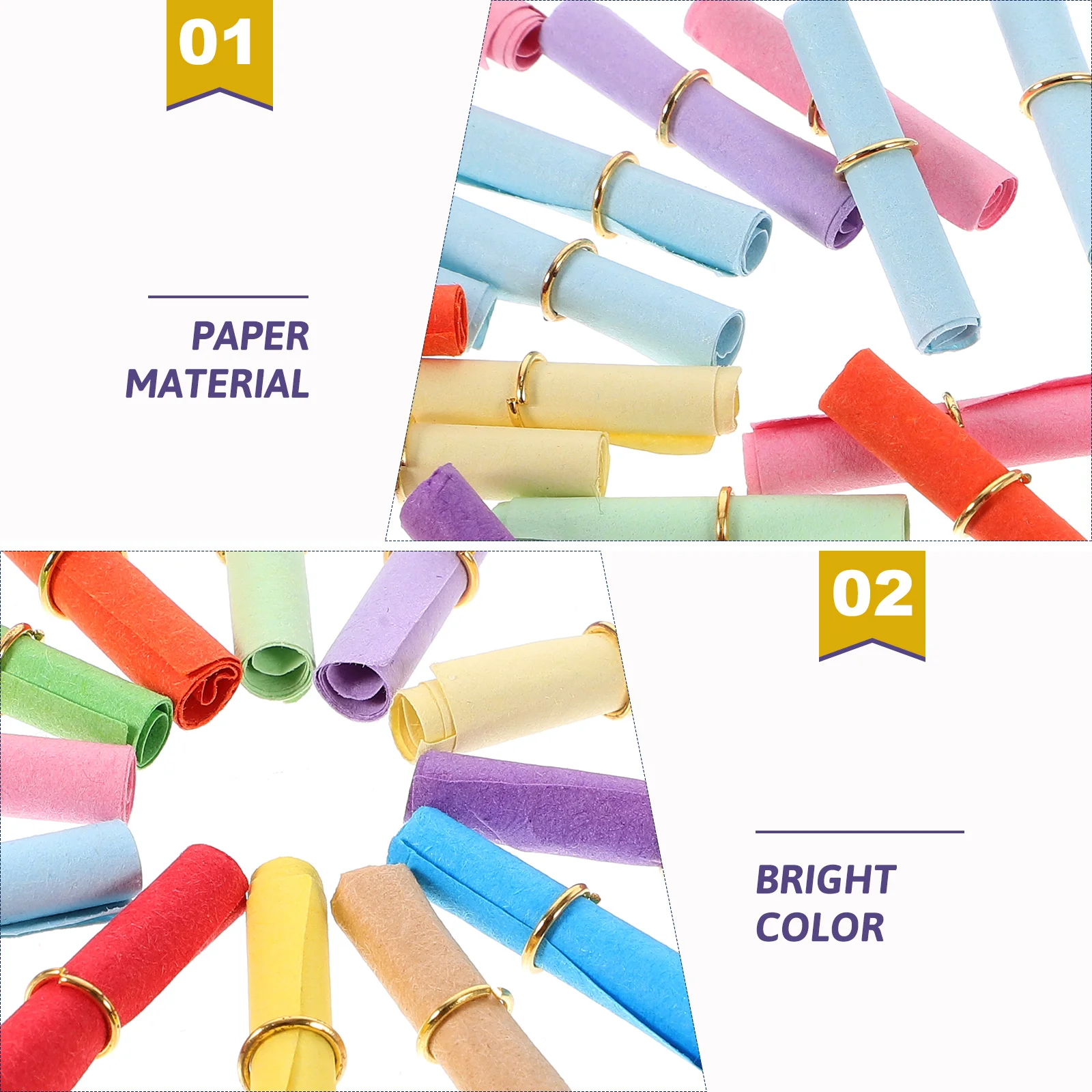 Colored Paper Strips Wishing Bottles Decors Scroll Decorations Mini Scrolls Blank Colorful Ornaments