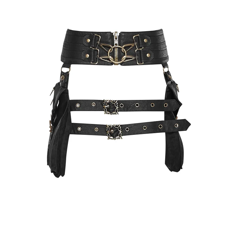 Retro Middeleeuwse Steampunk Pu Tas Vrouwen Gothic Biker Heuptassen Outdoor Telefoon Heuptasje Viking Antieke Riem Lederen Portemonnee