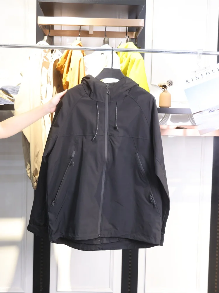 

ex Outdoor Faionable Водонепроницаемая куртка с капюшоном Весна Осень Новое пальто из полиэфирного волокна Long Sve Stand Fit