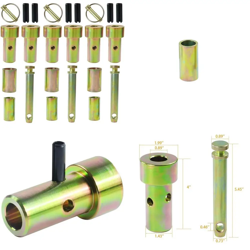 

3 Pack Heavy-Duty Quick Hitch Adapter Bushings with S07070200 Top Link Pin and Lynch Pin for 3-Point Tractor Hitch