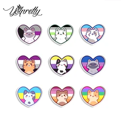 2023 New Arrival Fashion Lesbian Gay Bisexual Transgender Pride Kitten Cats Handcraft Acrylic Epoxy Badge Pin Lapel Pins