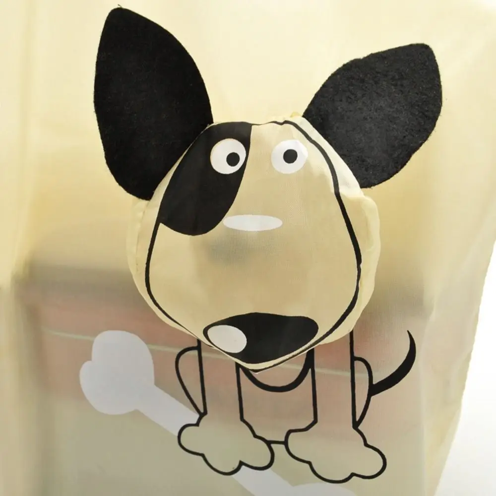 Cute Dog Useful Nylon Foldable  Eco Reusable Shopping Bags Cartoon Eco Tote Bag Portable Travel Shoulder Bag