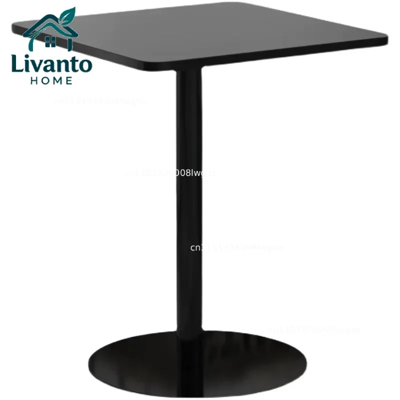 

Leisure Simple Small Square Iron Art Table for Cafe Tea Shop Discussion Outdoor Commercial Use Dining Table