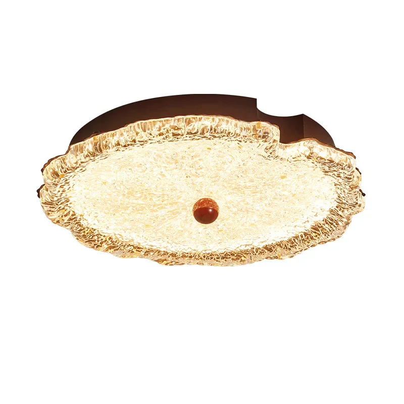 

French medieval style gold foil lotus leaf bedroom main light Nanyang style light luxury high sense simple cloakroom lamp 686L