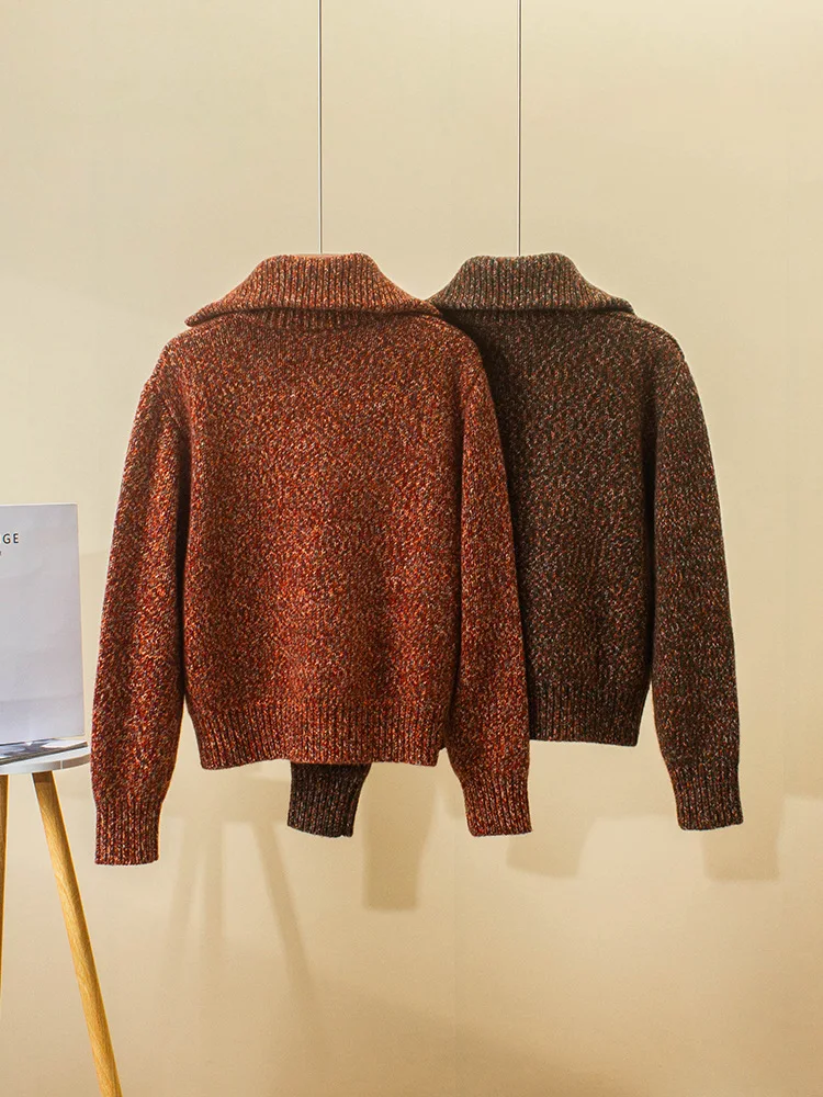 Otoño e invierno nuevo 100 cárdigan de cachemira chaqueta suéter de punto superior