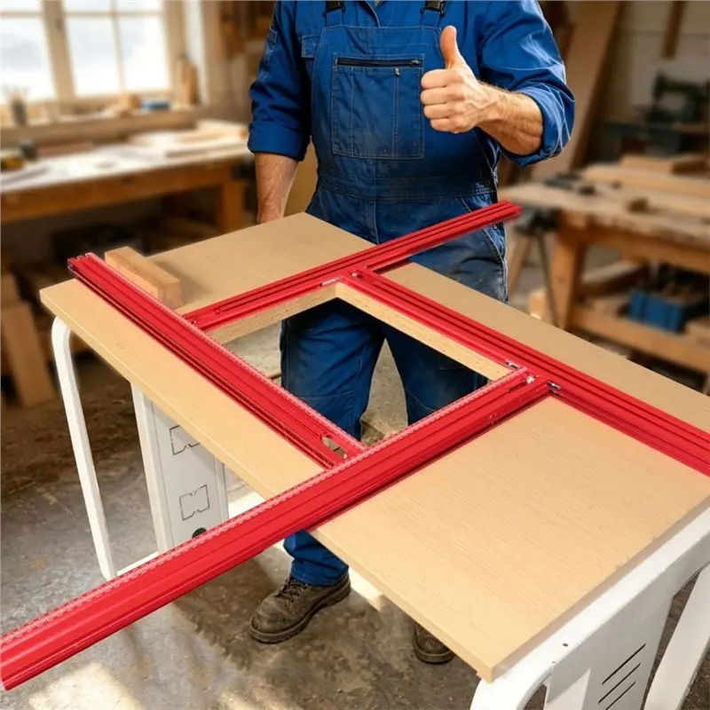 HGHO 1Set 800Mm Adjustable Woodworking Guide Rail