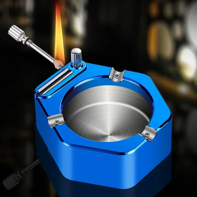 

HONEST Lighter: New Ashtray-included Style, Creative Cool Match Look, High-end Festival Gift for Men & Smoking Accessories