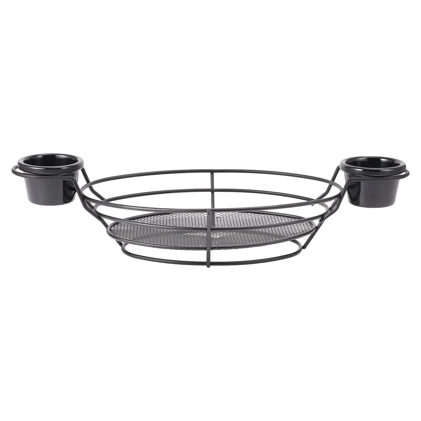 

1 set Iron with 2 Bowls Large Capacity Wire Iron Wire Basket Basket Kitchen Bar Accessories Set Storage Fruit