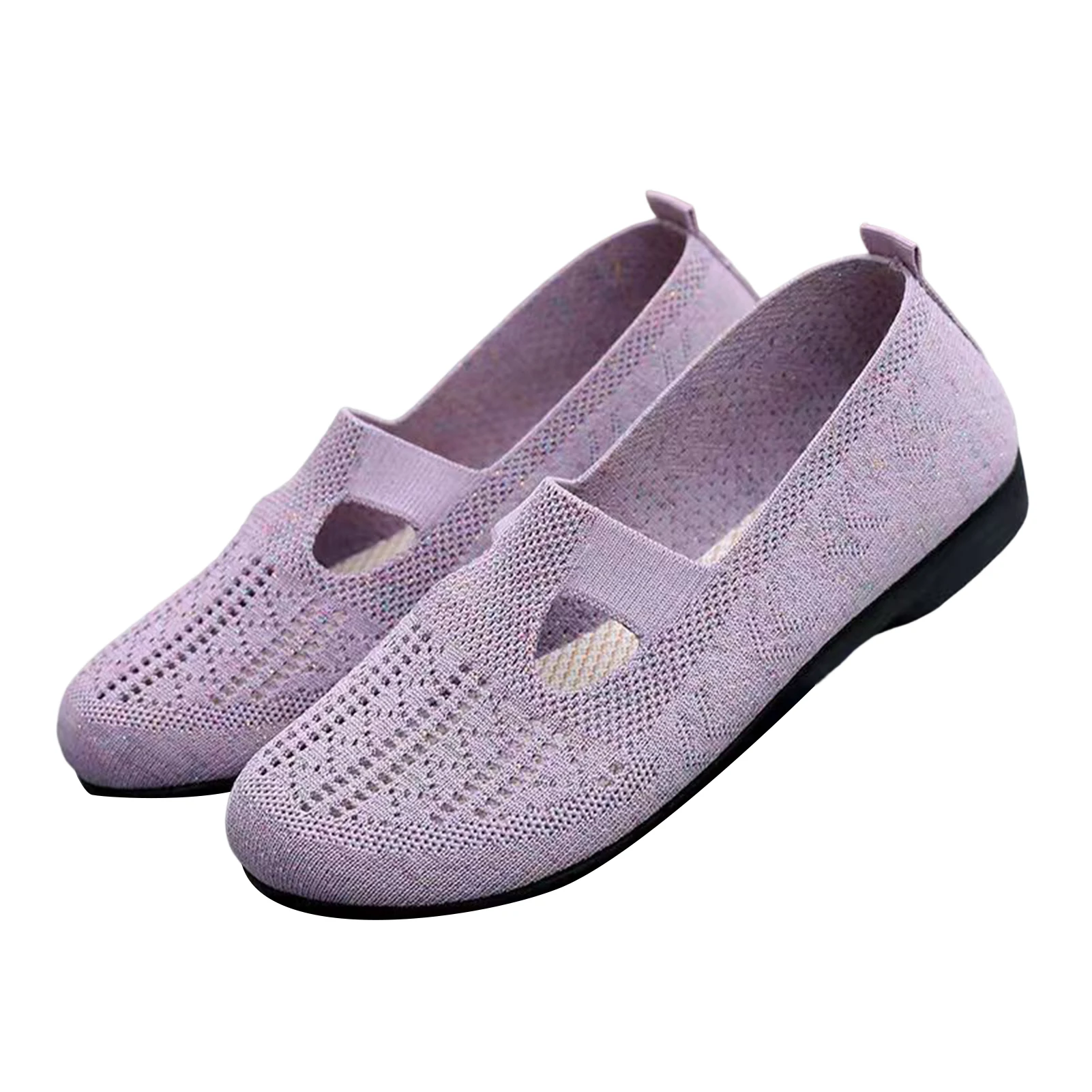 Women Slip-On Weaving Shoes Flat-Bottomed Comfortable Slip-OnShoes for Outdoor Shopping Travelling