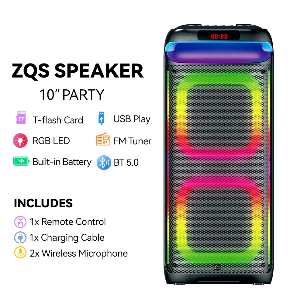 SING-E ZQS10220 Portable Blue-tooth Karaoke Machine Bestseller High-Power RGB Microphones Mobile Phone Outdoor